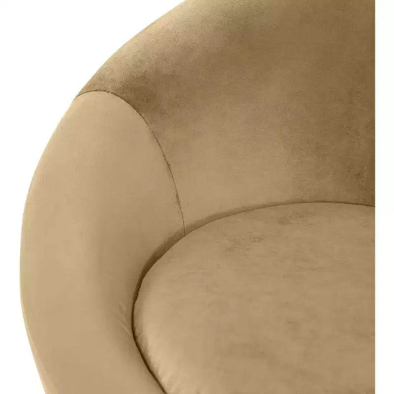 Fauteuil d'appoint en velours – Siège simple | Beige / Noir / Marron / Camel / Cognac / Crème / Vert / Fauve / Taupe