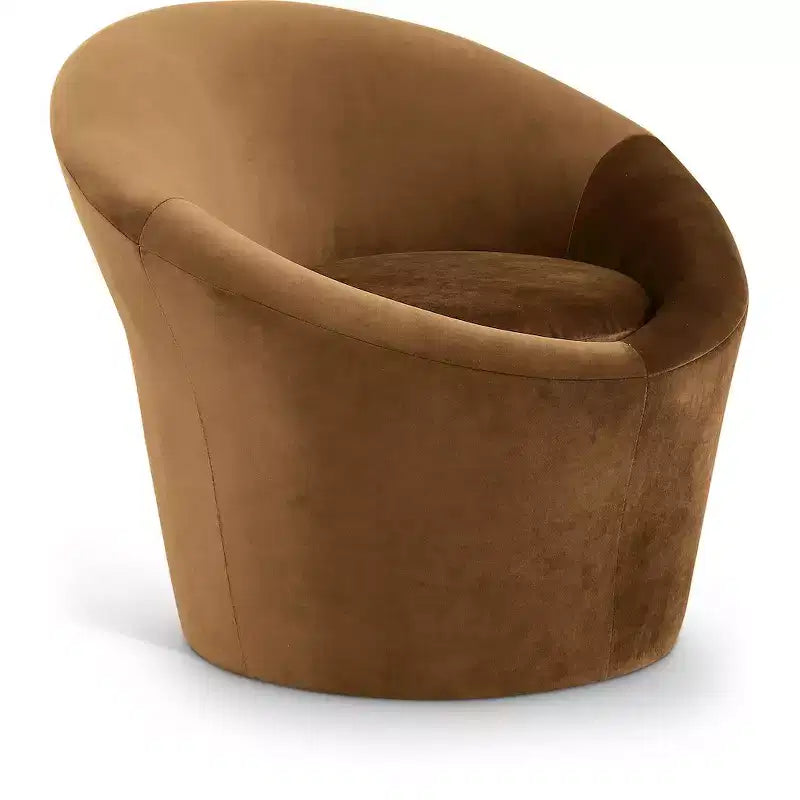 Fauteuil d'appoint en velours – Siège simple | Beige / Noir / Marron / Camel / Cognac / Crème / Vert / Fauve / Taupe