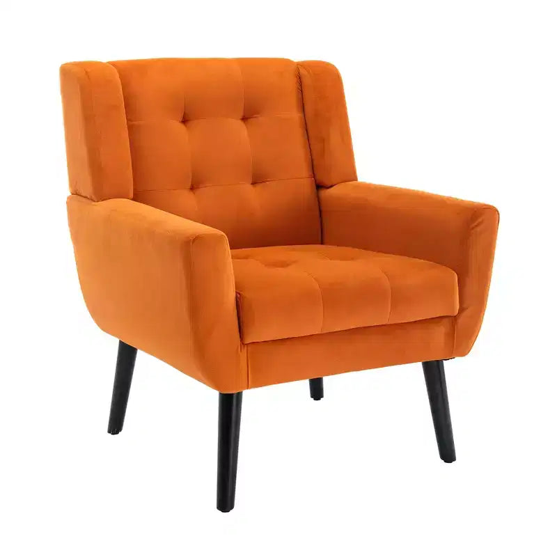 Fauteuil d'appoint capitonné multicolore avec pieds en bois, une place