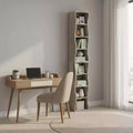 Homy Casa 7-Layer Adjustable Bookshelf with Detachable Upper and Lower Cabinets, Wavy Edge Design, for Living Room or Home Office