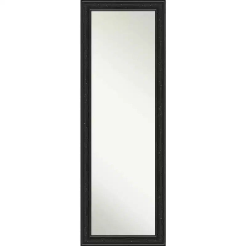 18" x 52" Non-Beveled Shipwreck Black Narrow Full Length on The Door Mirror - Amanti Art