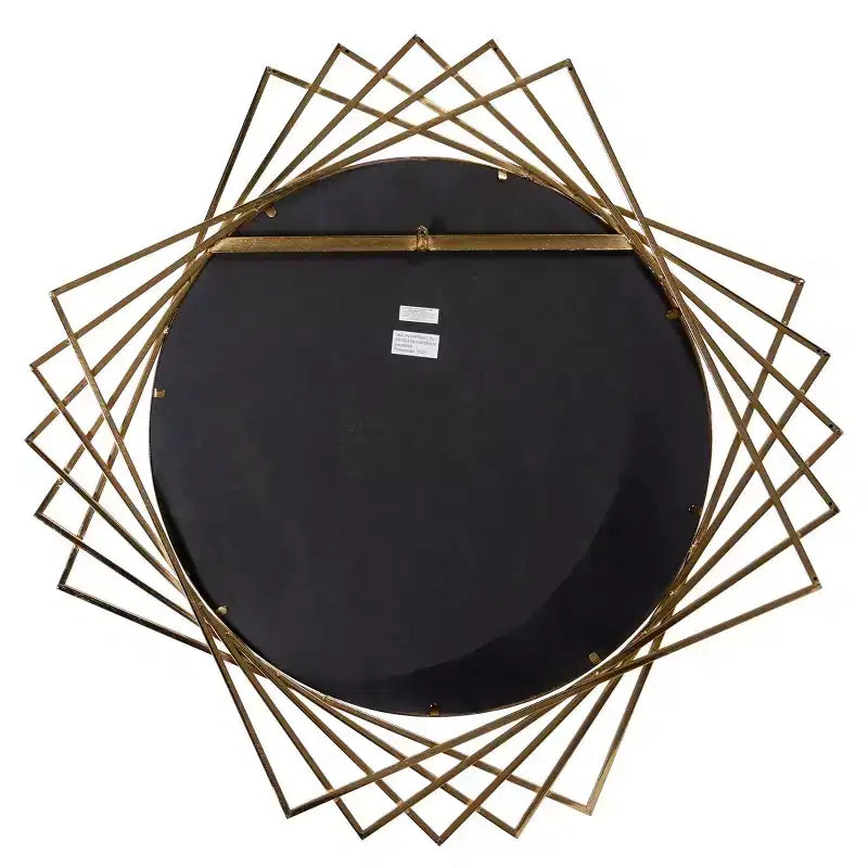 Miroir mural géométrique rond en métal noir/argenté, simple