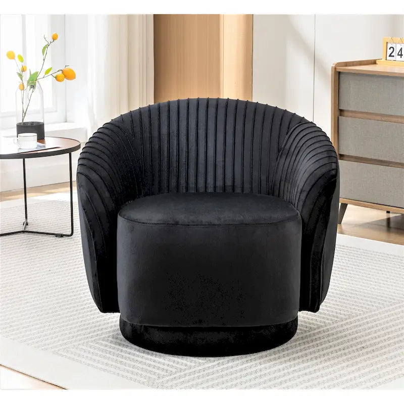Small Milvo Velvet Swivel Barrel Chair