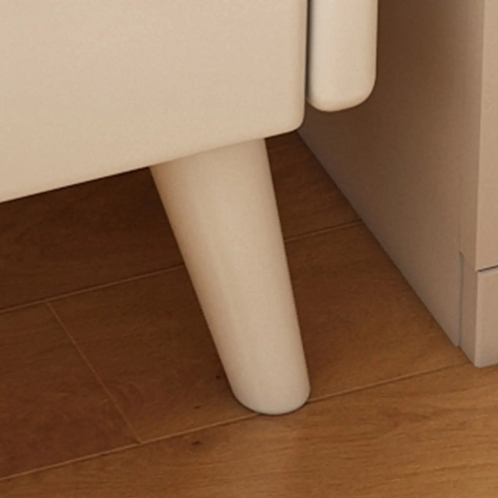 Narrow White Wood 2 Shelves Nightstand
