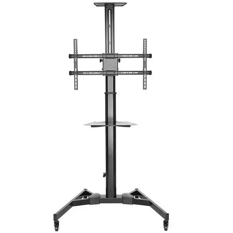 Chariot de présentation TV en acier noir, réglable en hauteur, pour 1 écran – Convient aux téléviseurs de 37 à 70 pouces, charge maximale 50 kg