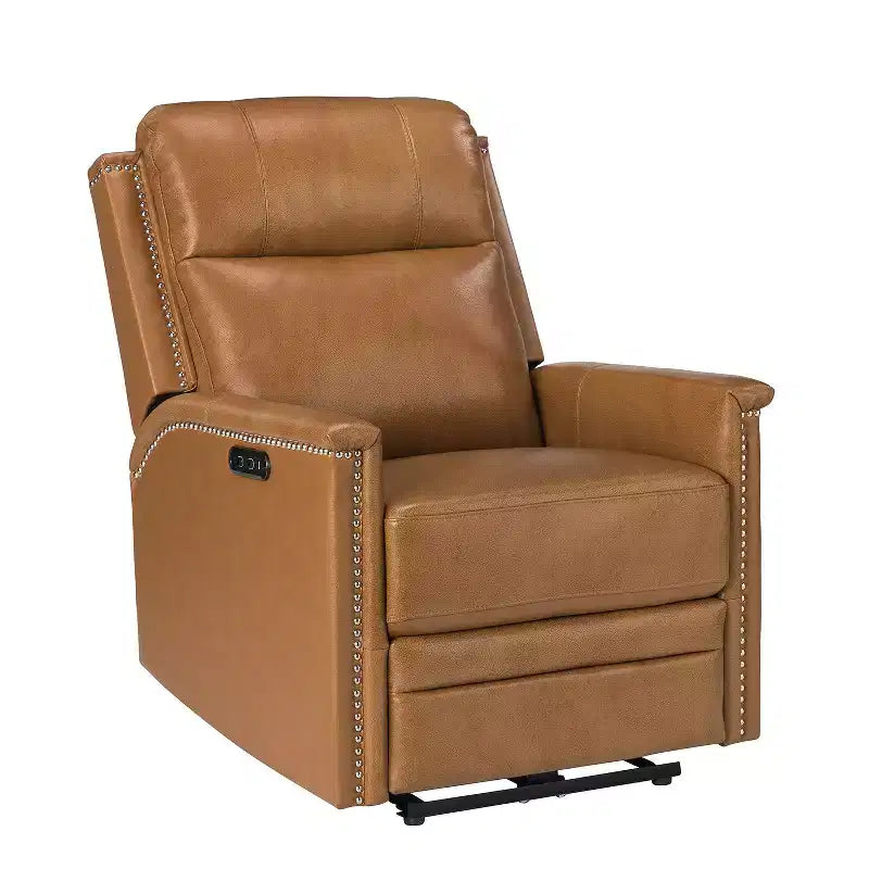 Fauteuil inclinable motorisé, couleur brun/camel, une place