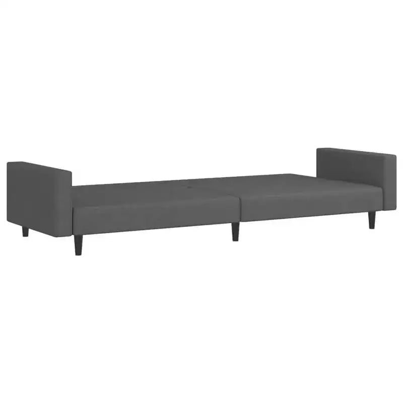 Ciemnoszara aksamitna dwuosobowa rozkładana sofa