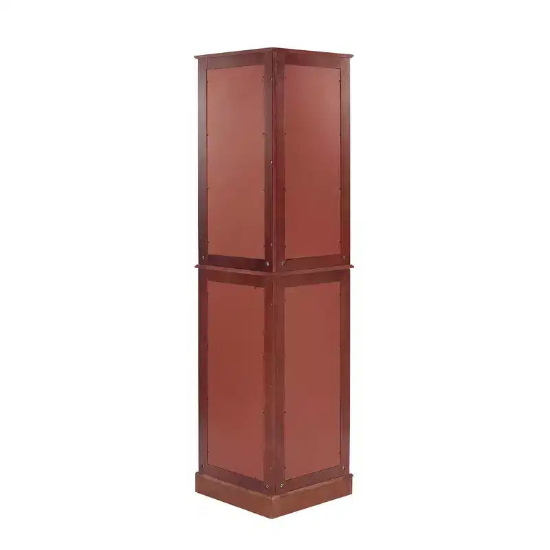 Vitrine d'angle, Merisier/Noyer, 4 portes vitrées
