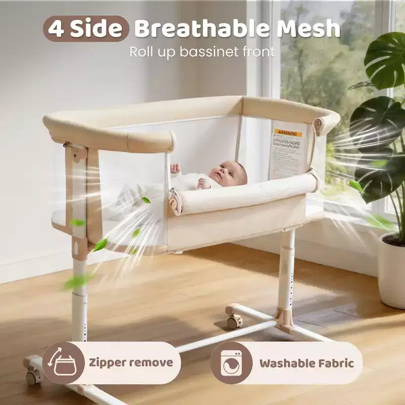 Moïse Bébé sur Roues – Beige / Gris / Rose, Cododo, pour 1 Bébé