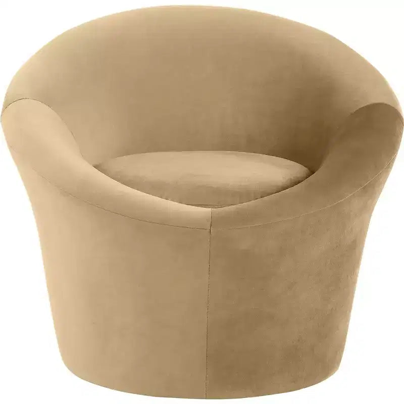 Fauteuil d'appoint en velours – Siège simple | Beige / Noir / Marron / Camel / Cognac / Crème / Vert / Fauve / Taupe
