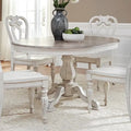 Magnolia Manor Round Pedestal Dining Table with Expandable Leaves - 2 Finishes