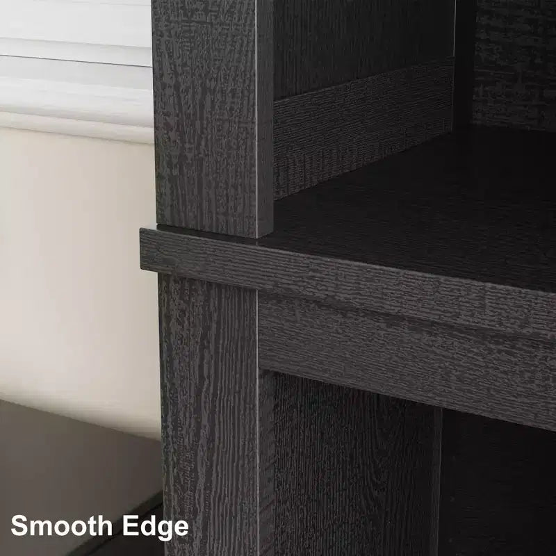 Étagère ouverte « Brown Rustic » à 5 niveaux, assemblage simple, 31,5 L x 71 H