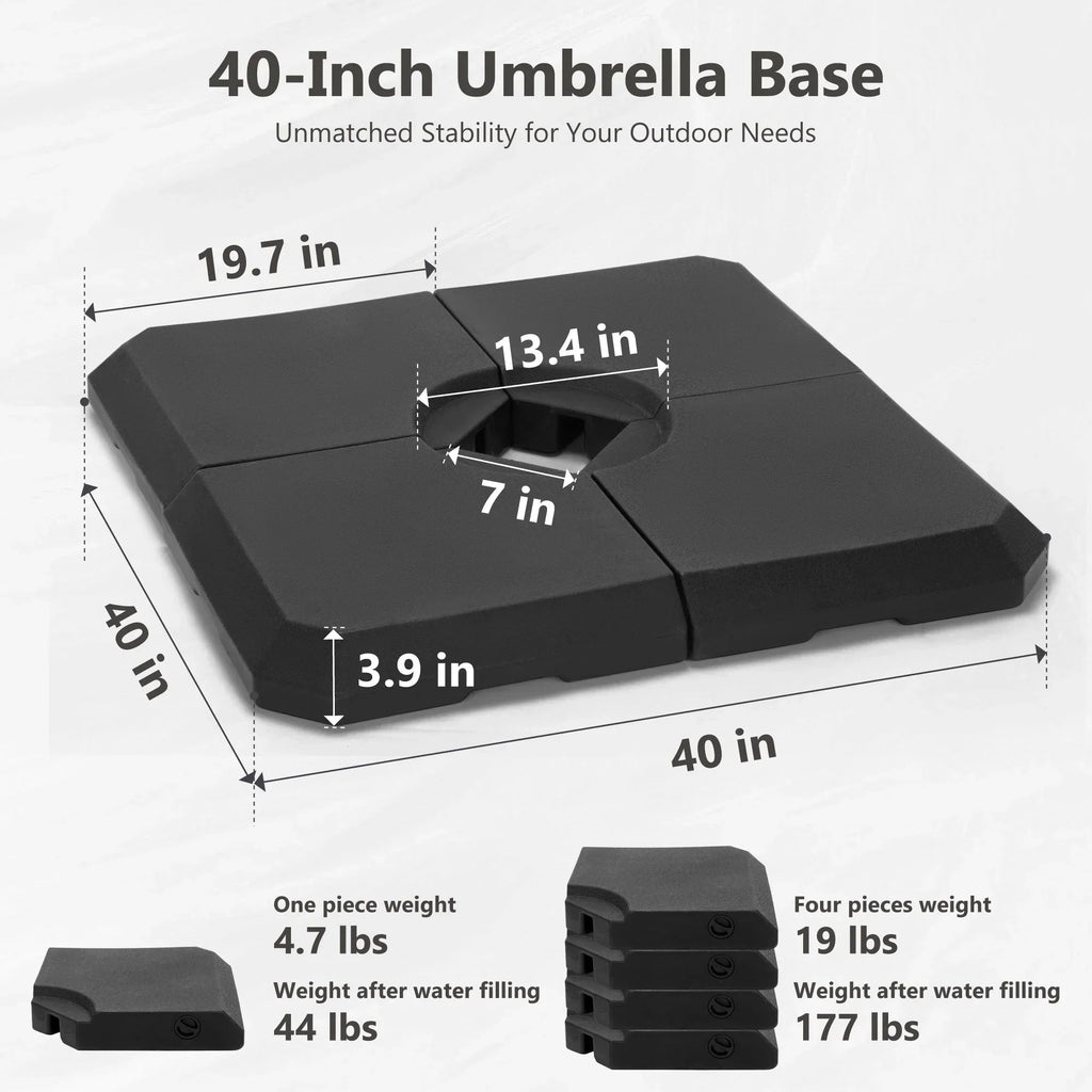 MAISON ARTS 12 FT Automatic Hydraulic Cantilever Umbrella Aluminum Pole 360 Degree Rotation