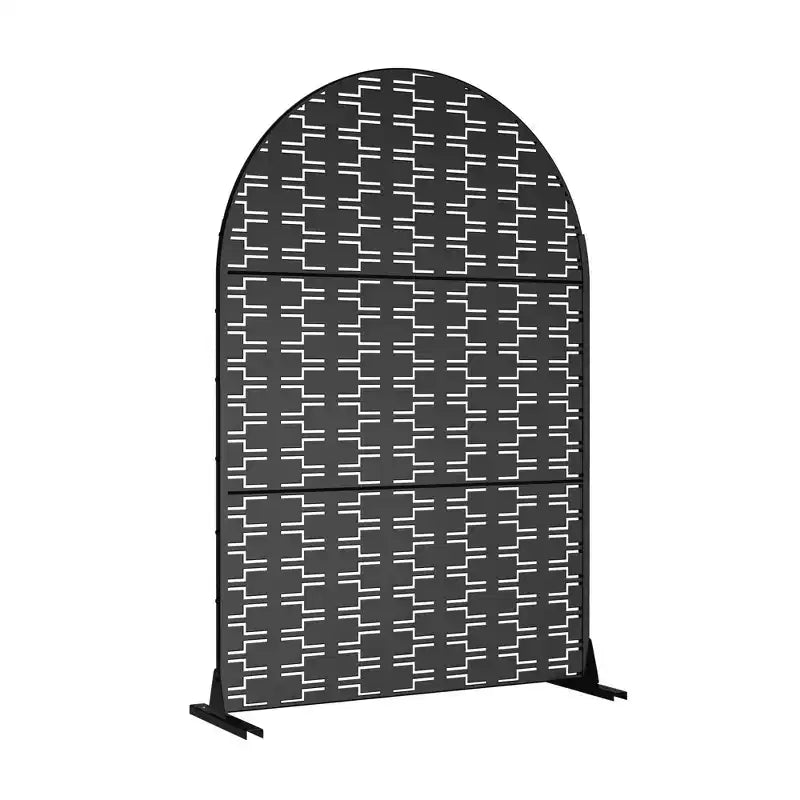 Paravent à 3 panneaux avec arche à motif de briques noires
