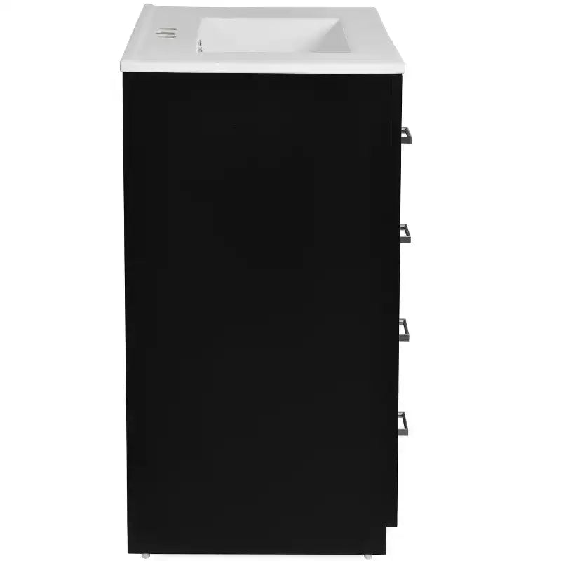 Meuble-lavabo de salle de bain de 76 cm à lavabo simple avec armoire et 3 tiroirs – Noir / Bleu / Vert / Indigo / Blanc
