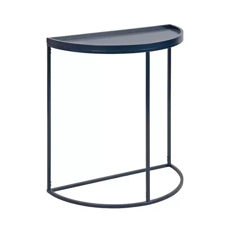 Kate and Laurel Dorrah Half-Circle Console Table, 28x14x30, Navy Blue