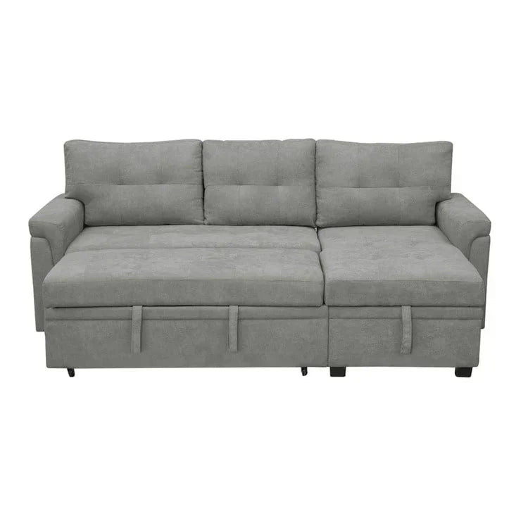 Convertible Reversible Sectional Sofa with Pull-Out Sleeper Bed, Hidden Storage Chaise, and Durable Legs